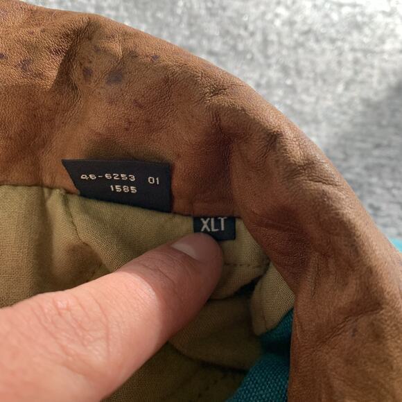 Vintage Context Bomber Jacket Coat Aqua Blue Leather Collar Mens Size XLT Tall - Picture 8 of 16